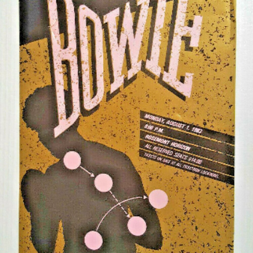DAVID BOWIE Let's Dance Tour Poster 1983 RARE Gig Rosemont Chicago 20"x13"